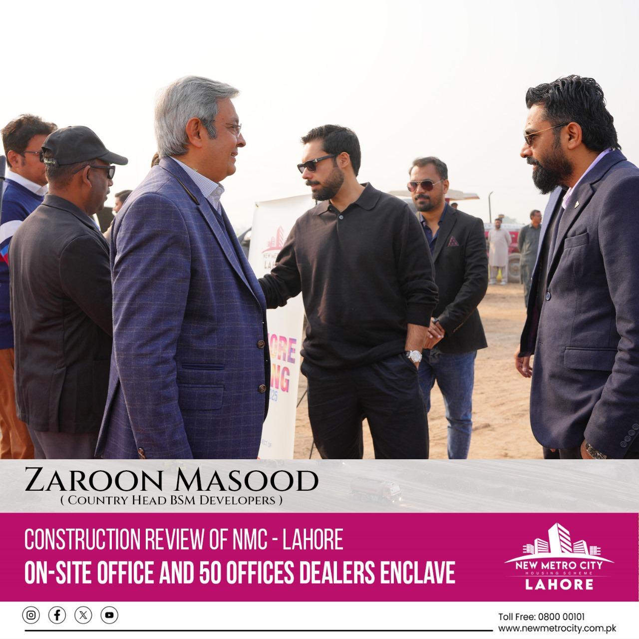 New Metro City Lahore for Progress Review of On-Site Office and 50 Offices Dealers Enclave