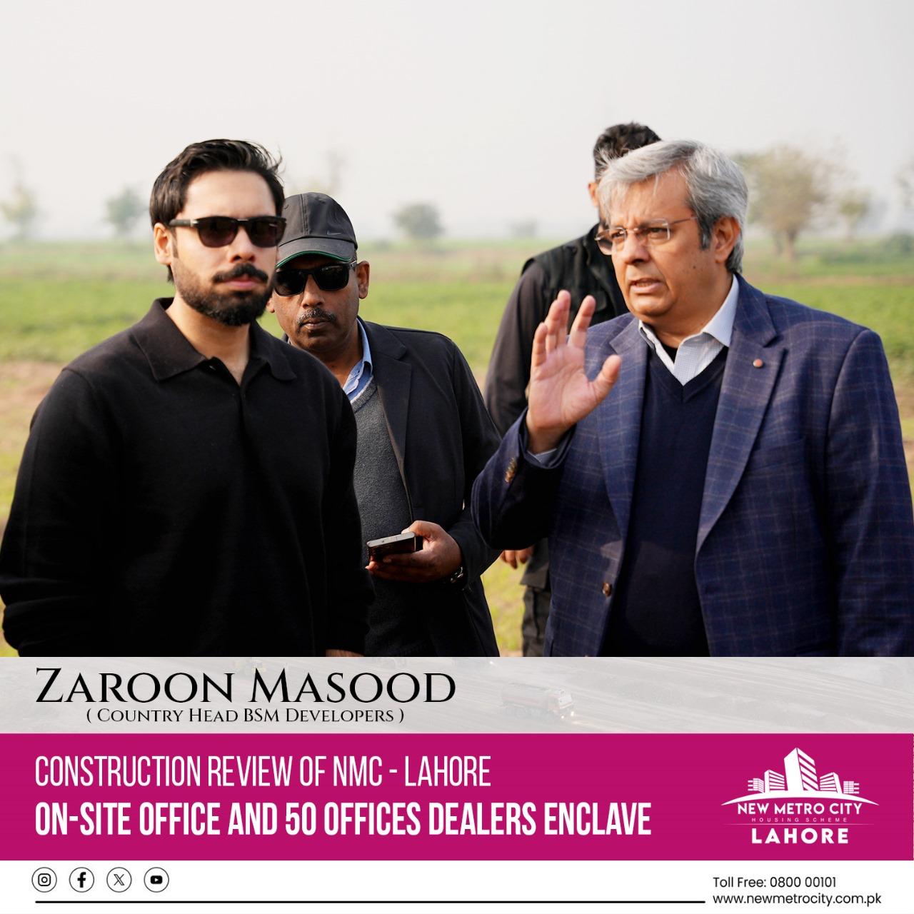 New Metro City Lahore for Progress Review of On-Site Office and 50 Offices Dealers Enclave