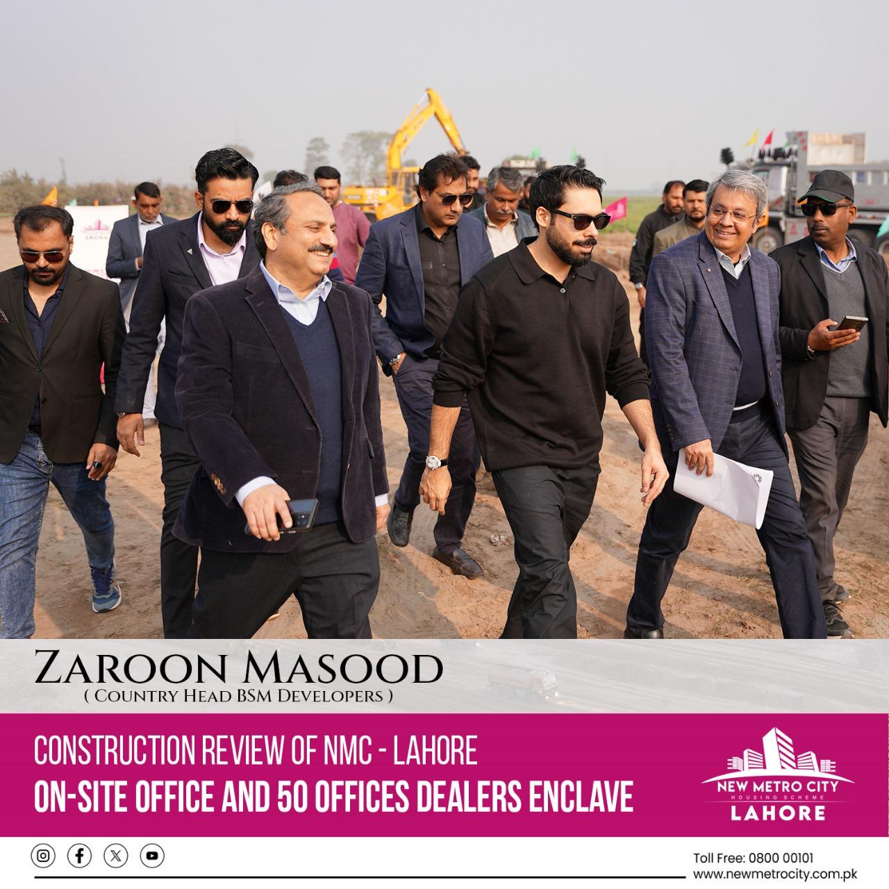 New Metro City Lahore for Progress Review of On-Site Office and 50 Offices Dealers Enclave