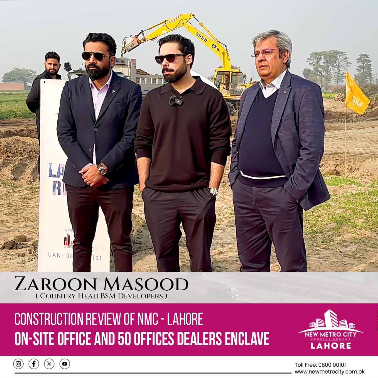 New Metro City Lahore for Progress Review of On-Site Office and 50 Offices Dealers Enclave